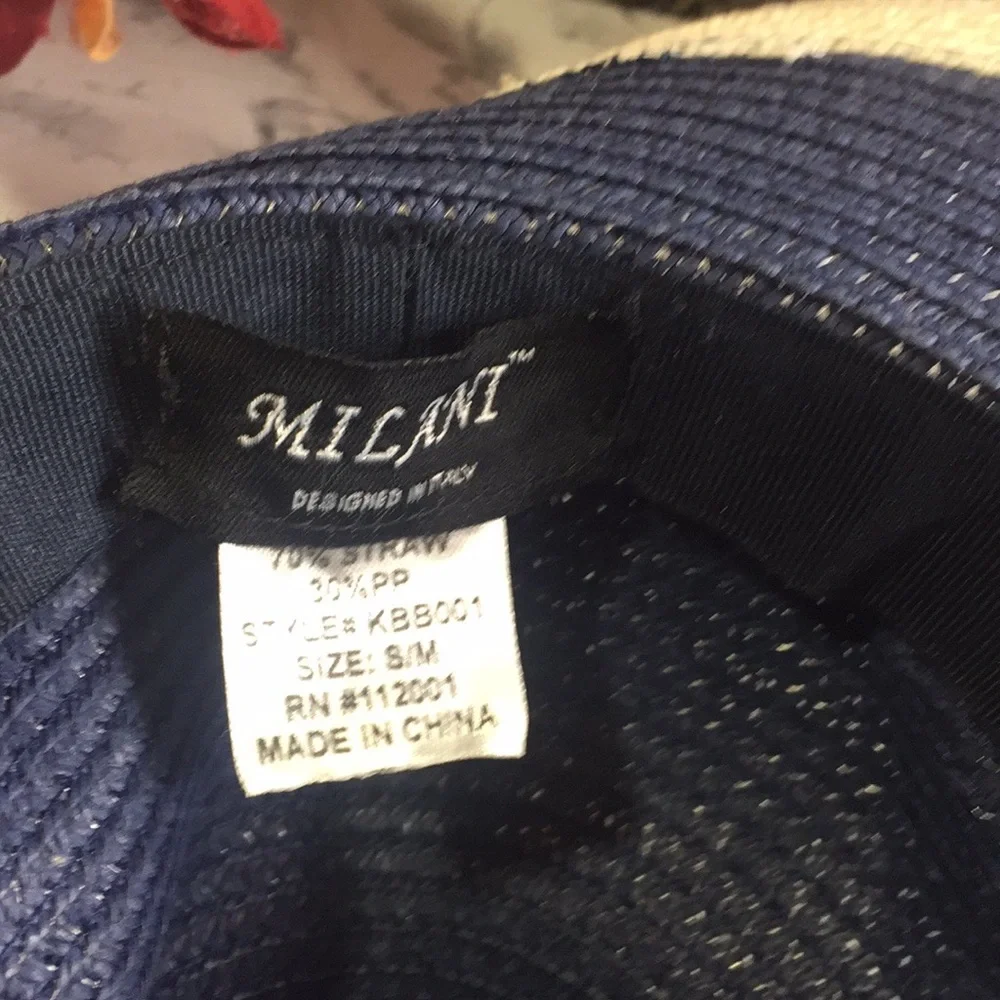 Milani Navy Blue Children’s Straw Paper Sun Hat